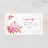 Kleine Roze Pompoen Baby Luier Raffle Informatiekaartje (Voorkant)