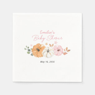 Kleine Roze Pompoen Meisje Baby Shower Persoonlijk Servet