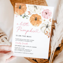 Kleine Roze Pompoen Meisje Baby Shower Uitnodiging