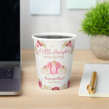 Kleine Roze Pompoen waterverf Bloemen Papier Cups