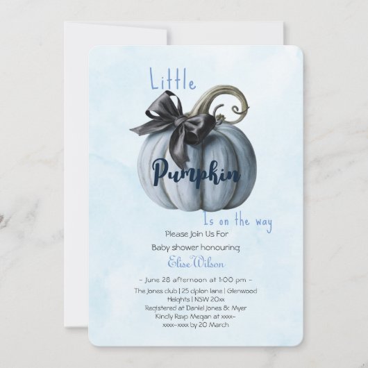 Kleine roze pompoenboog is onderweg3 kaart (Voorkant)