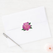 Kleine roze pony ronde sticker (Envelop)