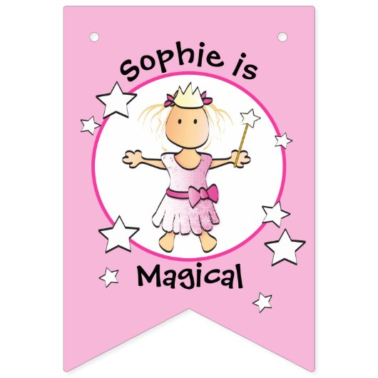 Kleine roze prinses Birthday Banner voor haar (Tweede vlag)