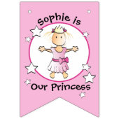 Kleine roze prinses Birthday Banner voor haar (Eerste vlag)