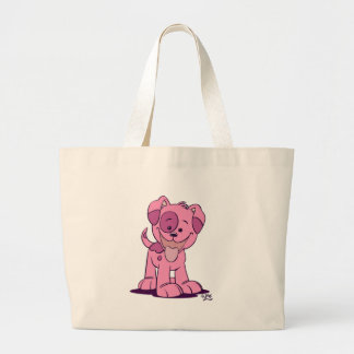 Kleine roze puppy bag grote tote bag