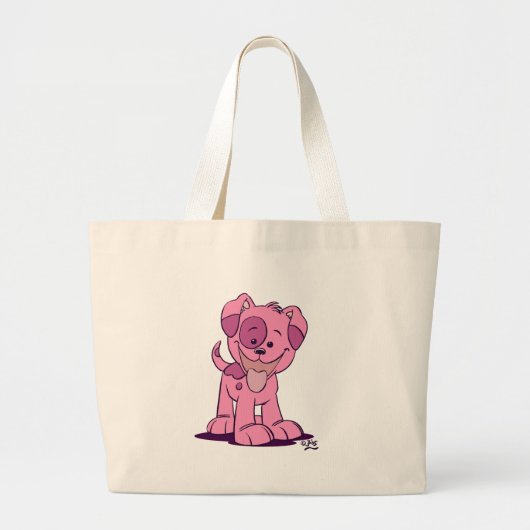 Kleine roze puppy bag grote tote bag (Voorkant)