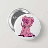 Kleine roze puppy knoop badge ronde button 5,7 cm (Voorkant /achterkant)