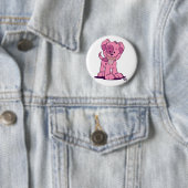 Kleine roze puppy knoop badge ronde button 5,7 cm (In situ)