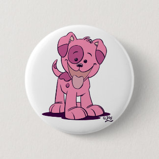 Kleine roze puppy knoop badge ronde button 5,7 cm