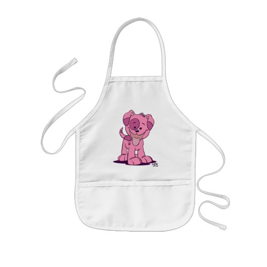 Kleine roze puppy Koken Schort (Voorkant)