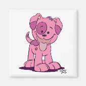 Kleine roze puppy magneet (Voorkant)