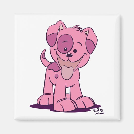 Kleine roze puppy magneet (Voorkant)