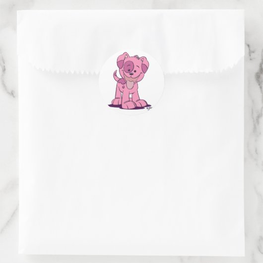 Kleine roze puppy vrouwen sticker (Tas)