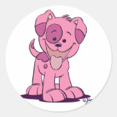 Kleine roze puppy vrouwen sticker (Voorkant)