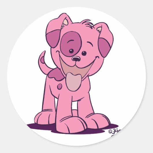 Kleine roze puppy vrouwen sticker (Voorkant)