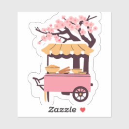 Kleine roze ramenkar sticker