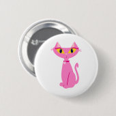 Kleine roze Retro Cat Ronde Button 5,7 Cm (Voorkant /achterkant)
