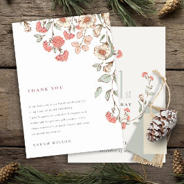 Kleine roze, rode, rode, baby-baby, zaterdag bedankkaart