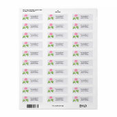 Kleine roze Roos Adresetiketten Etiket (Full Sheet)