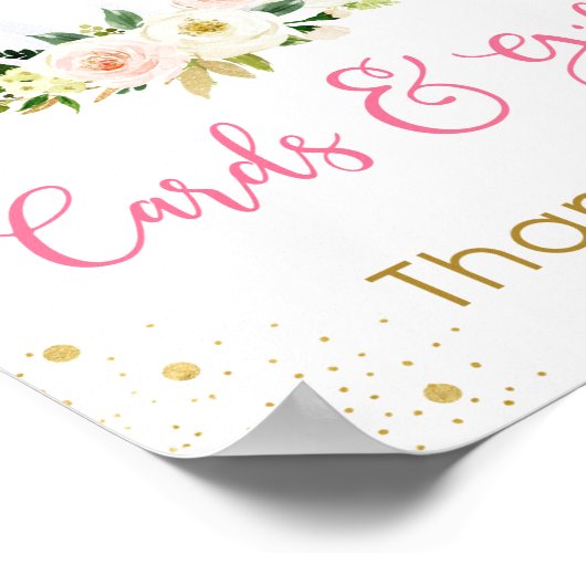 Kleine roze roze goudKaarten en cadeautjes Poster (Hoek)