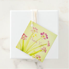 Kleine roze roze krottenbloem bedankjes labels