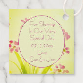 Kleine roze roze krottenbloem bedankjes labels (Achterkant)