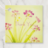 Kleine roze roze krottenbloem bedankjes labels (Voorkant)