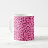 Kleine roze roze rozen koffiemok (Voorkant links)