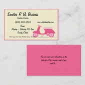 Kleine roze scooter-Visitekaartjes Visitekaartje (Voorkant / Achterkant)