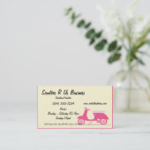 Kleine roze scooter-Visitekaartjes Visitekaartje (Staand voorkant)