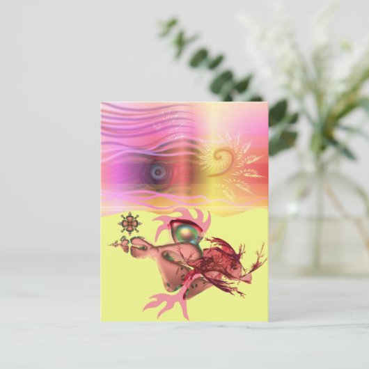 Kleine roze stropdas gaat voor een run briefkaart (Staand voorkant)