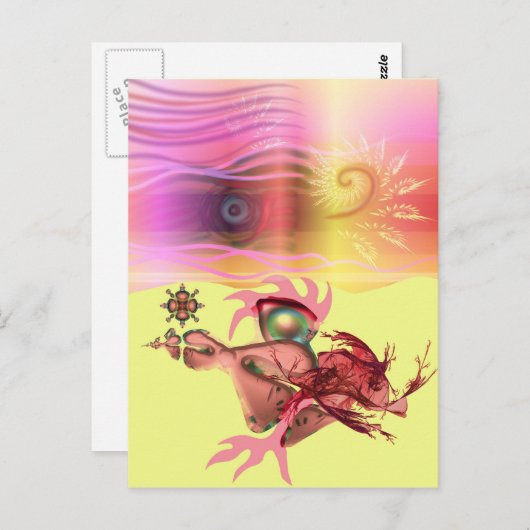 Kleine roze stropdas gaat voor een run briefkaart (Voorkant / Achterkant)