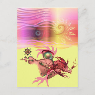 Kleine roze stropdas gaat voor een run briefkaart