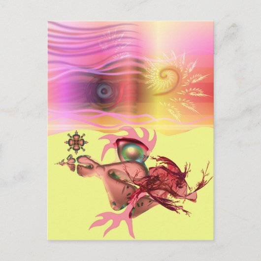 Kleine roze stropdas gaat voor een run briefkaart (Voorkant)