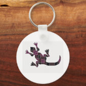 kleine roze tartan gekko sleutelhanger (Voorkant)