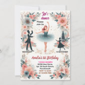 kleine roze Tutu chic meisjes Ballerina 1e verjaar Kaart (Voorkant)