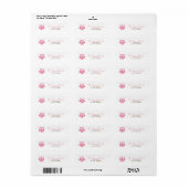 Kleine roze uil adresetiketten etiket (Full Sheet)