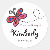 Kleine roze vlinder boek labels (Voorkant)