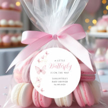Kleine Roze Vlinder Meisje Waterverf Baby Shower 