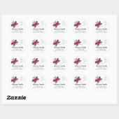 Kleine roze vlinder ronde sticker (Vel)