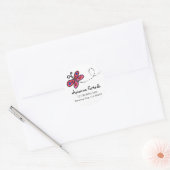 Kleine roze vlinder ronde sticker (Envelop)