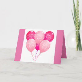 Kleine Roze Vrolijkheid Baby Meisje Felicitaties Kaart