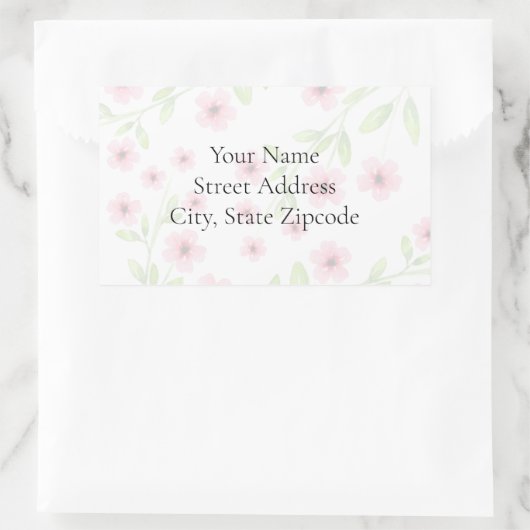 Kleine roze Waterverf bloesems Labels (Tas)