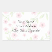 Kleine roze Waterverf bloesems Labels (Voorkant)