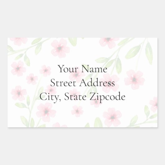 Kleine roze Waterverf bloesems Labels (Voorkant)