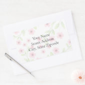 Kleine roze Waterverf bloesems Labels (Envelop)