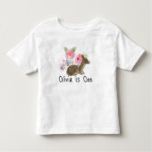 Kleine Roze Wilde Bloem Bos 1e verjaardag Kinder Shirts (Voorkant)