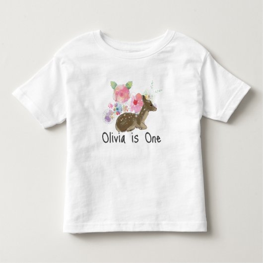 Kleine Roze Wilde Bloem Bos 1e verjaardag Kinder Shirts (Voorkant)