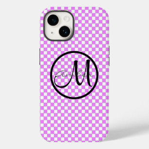 Kleine Roze Witte Geruite Persoonlijke Aanpassing  Case-Mate iPhone 14 Hoesje