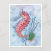 Kleine Roze Zeepaard Briefkaart (Voorkant)